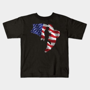 american shirt, fishing shirt, flag american, gift Kids T-Shirt